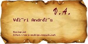 Vári András névjegykártya